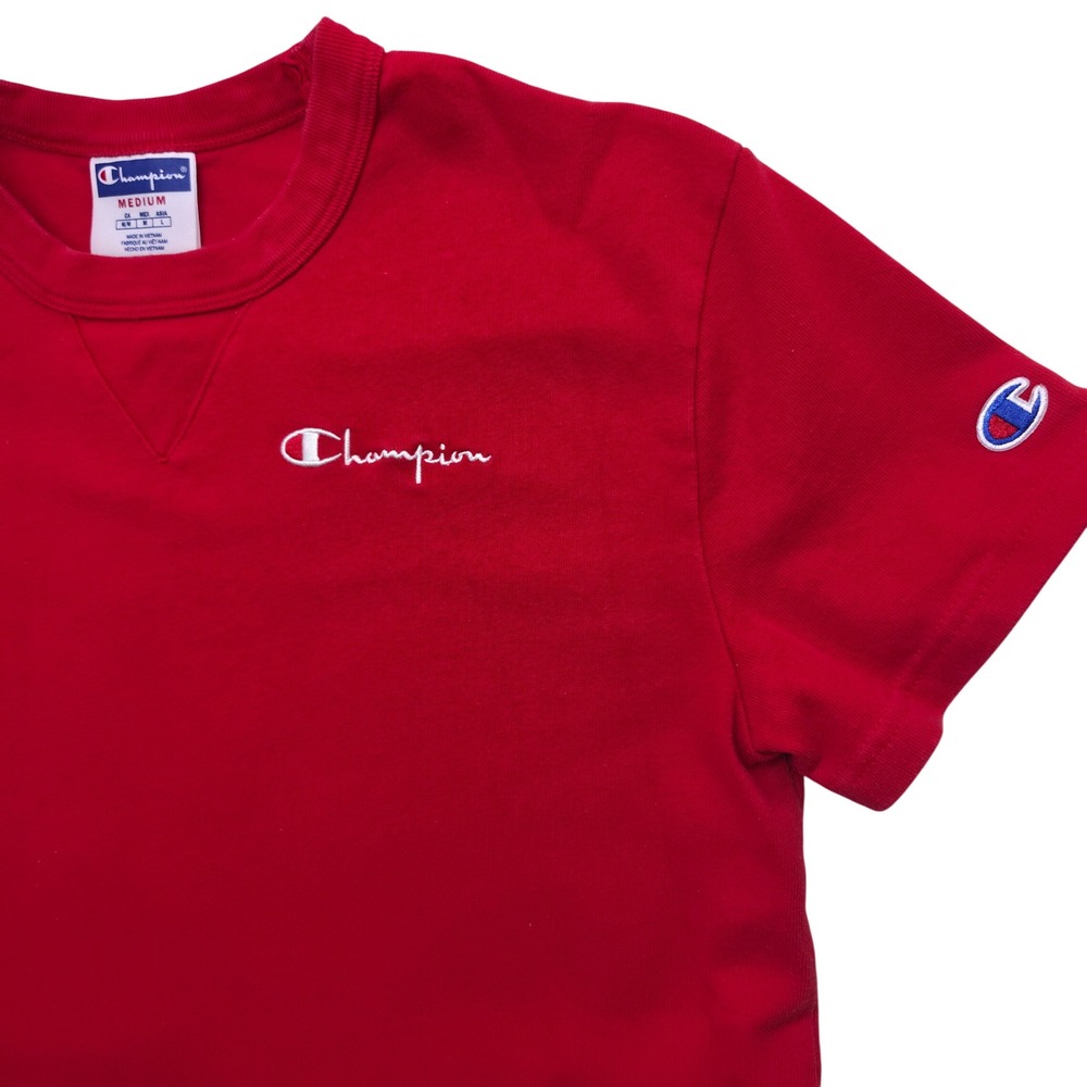 Champion Womens Red Script Logo Short Sleeve T-Shirt Dress Medium